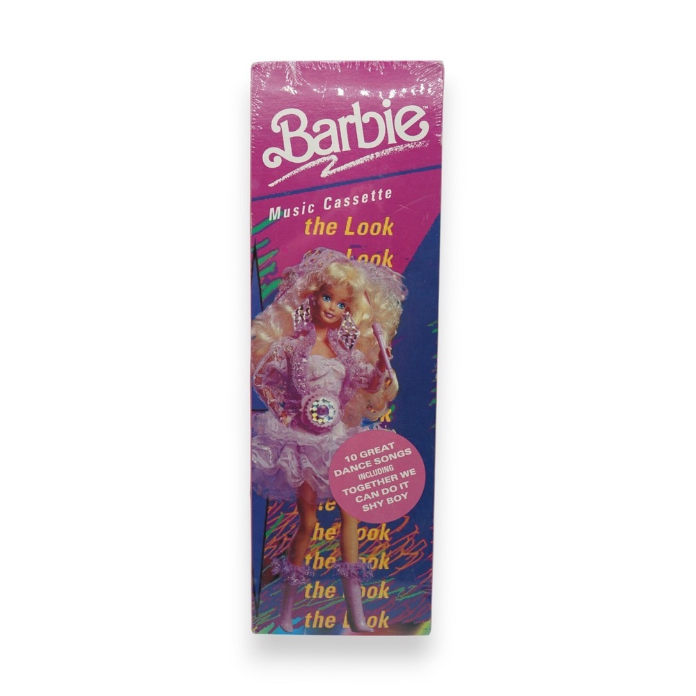 NEW Vintage 1990 Mattel Barbie The Look Music Cassette Longbox‎ Factory SEALED